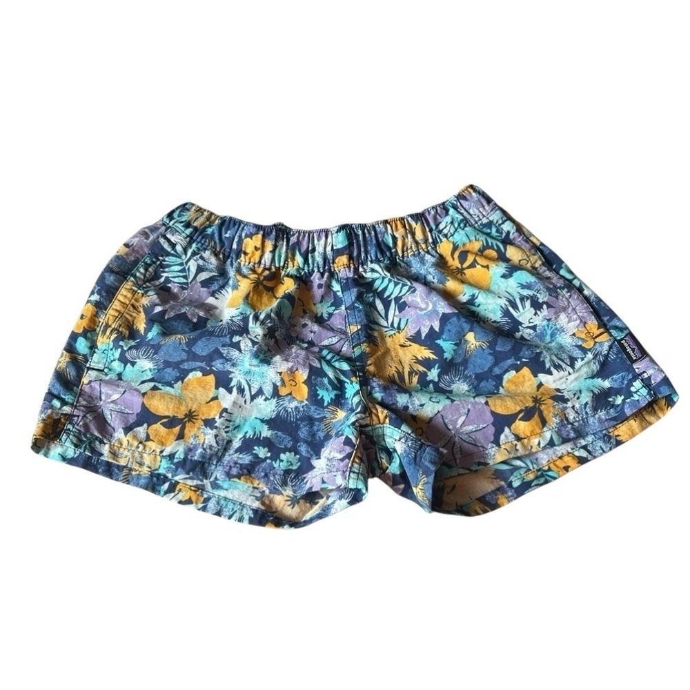 Patagonia Womens XSmall Tropical Hawaiian Floral Hiking Shorts, drawstring waist